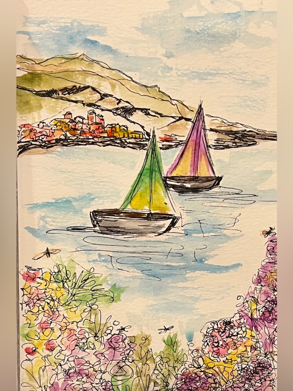 Original watercolor landscape wall art